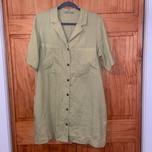 Everlane women’s size Medium Linen Button Down Workwear Dress with Pocke…